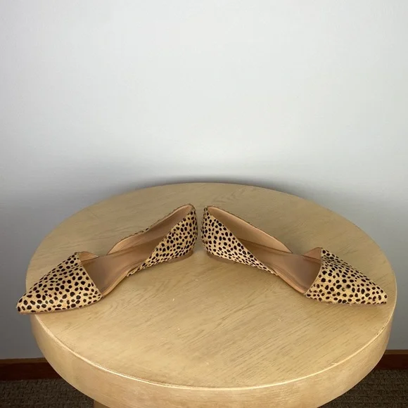 J. Crew Zoe Leopard Print Calf Hair d'Orsay Flats Women's 9.5 Business Casual - Picture 4 of 8